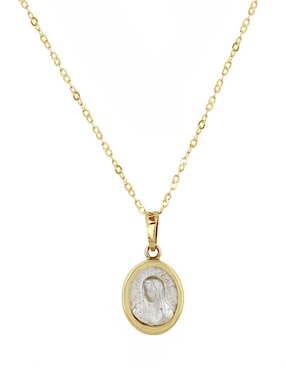 Colgante y dije ovalada D Cadena de oro 14 K