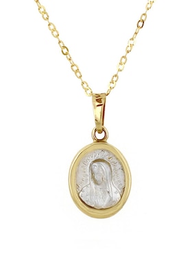 Colgante y dije ovalada D Cadena de oro 14 K