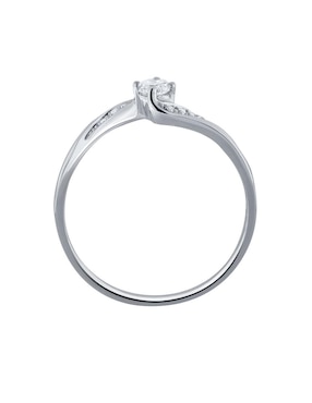 Solitario de oro blanco 14 k Klamore Elda diamante