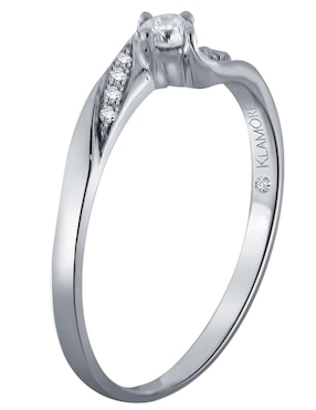 Solitario de oro blanco 14 k Klamore Elda diamante
