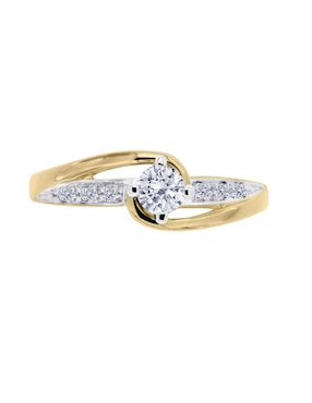 Solitario de oro amarillo 14 k Klamore Amber diamante