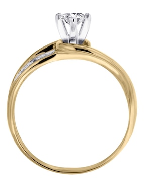 Solitario de oro amarillo 14 k Klamore Amber diamante