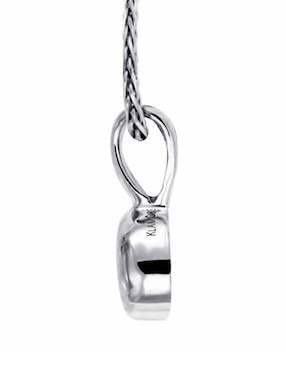 Dije circular Klamore de oro blanco 14 K diamante