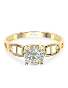 Solitario De Oro 14 K Amelie Joyas Zirconia