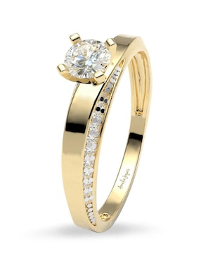 Anillo de compromiso de oro 14 k Amelie Joyas