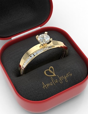 Anillo de compromiso de oro 14 k Amelie Joyas