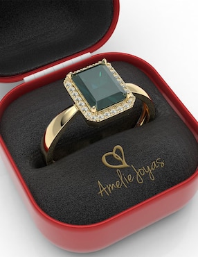 Anillo de compromiso de oro 14 k Amelie Joyas