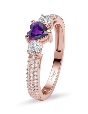 Anillo de compromiso de oro 14 k Amelie Joyas amatista