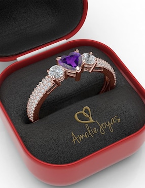 Anillo de compromiso de oro 14 k Amelie Joyas amatista