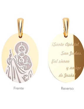 Medalla Irregular Amore Mio San Judas Tadeo De Oro Amarillo 14 K