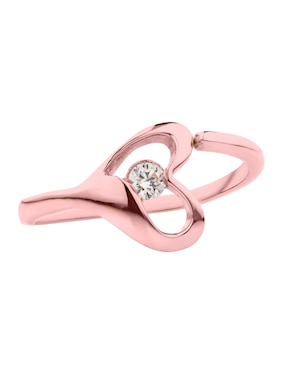 Solitario Amore Mio 14 K De Oro Rosa Tipo De Gema Diamante