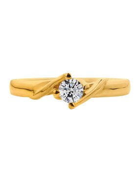 Solitario Amore Mio 14 K De Oro Amarillo Tipo De Gema Diamante