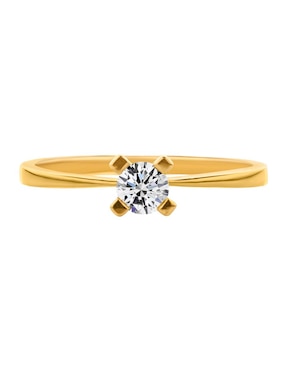 Solitario Amore Mio 14 K De Oro Amarillo Tipo De Gema Diamante