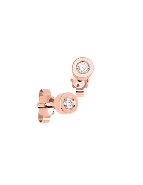 Broqueles Amore Mio De Oro Rosa 14 K Diamante