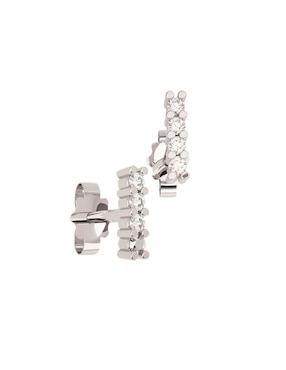 Broqueles Amore Mio De Oro Blanco 14 K Diamante