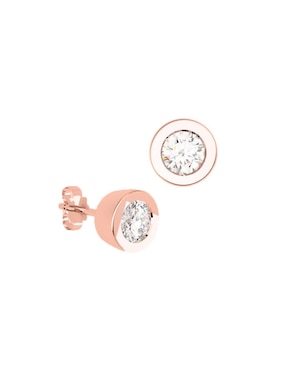 Broqueles Amore Mio De Oro Rosa 14 K Diamante