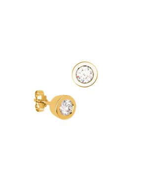 Broqueles Amore Mio De Oro Amarillo 14 K Diamante