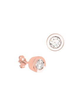 Broqueles Amore Mio De Oro Rosa 14 K Diamante