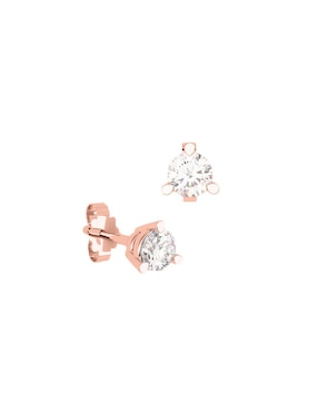 Broqueles Amore Mio De Oro Rosa 14 K Diamante