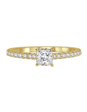 Solitario Amore Mio 14 K De Oro Amarillo Tipo De Gema Diamante