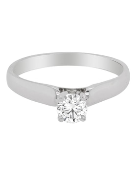 Anillo Solitario Valessa 14 K De Oro Blanco Con Diamante