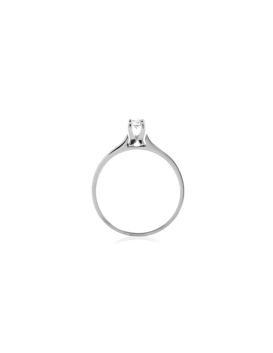 Solitario de oro blanco 14 k diamante 13