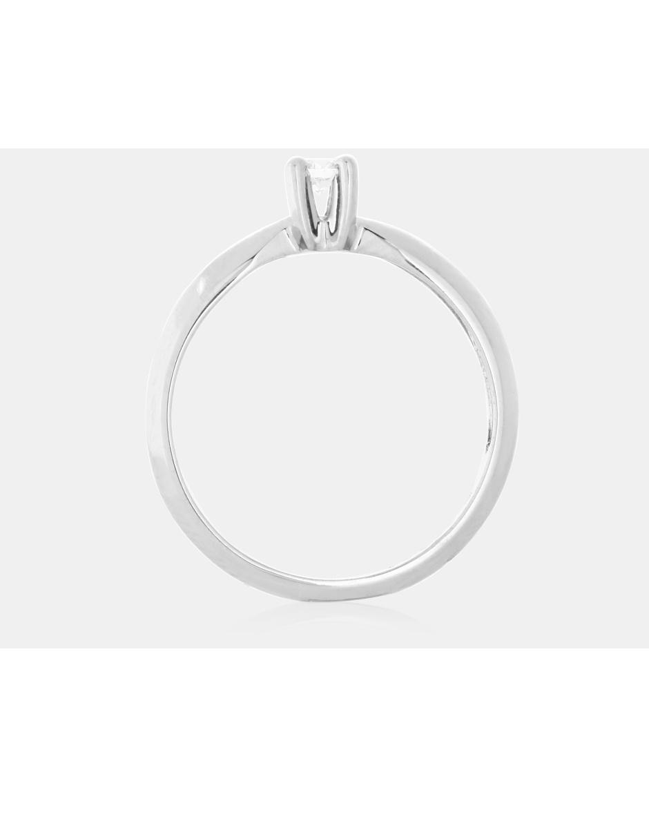 Solitario de oro blanco 14 k diamante 16