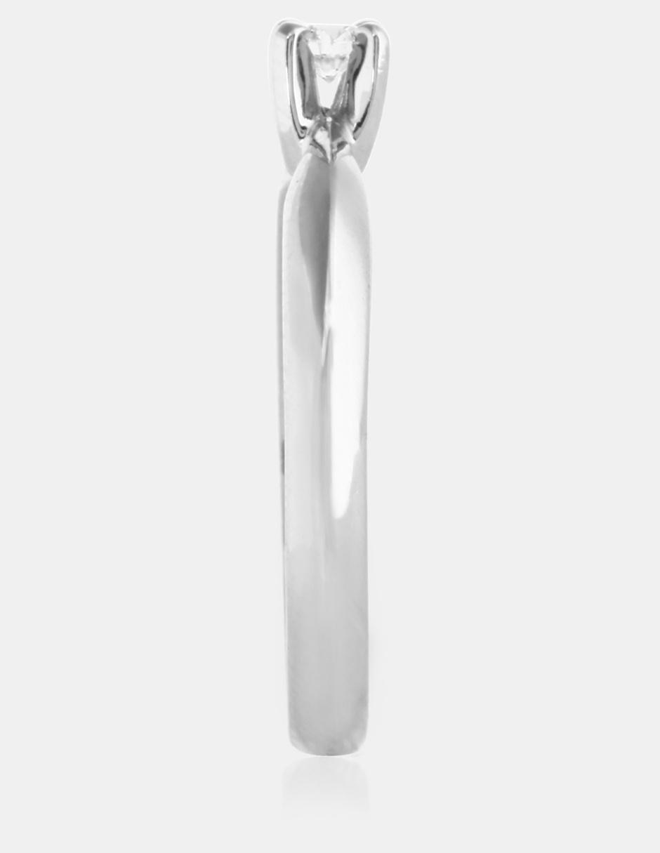 Solitario de oro blanco 14 k diamante 17