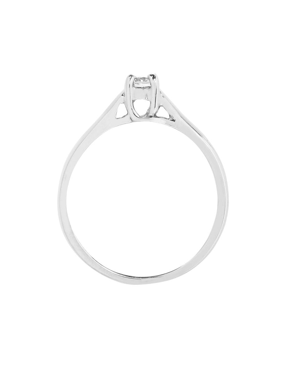 Solitario de oro blanco 14 k diamante 13