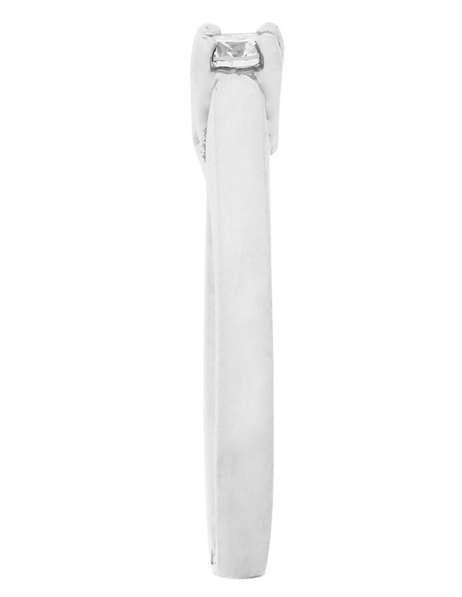 Solitario de oro blanco 14 k diamante 14