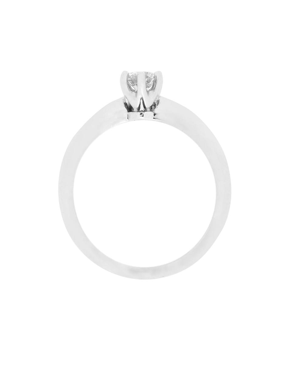 Solitario de oro blanco 14 k diamante 13