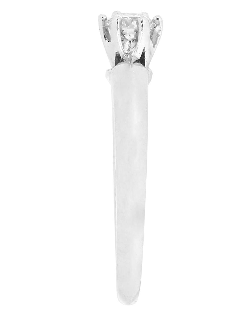 Solitario de oro blanco 14 k diamante 14
