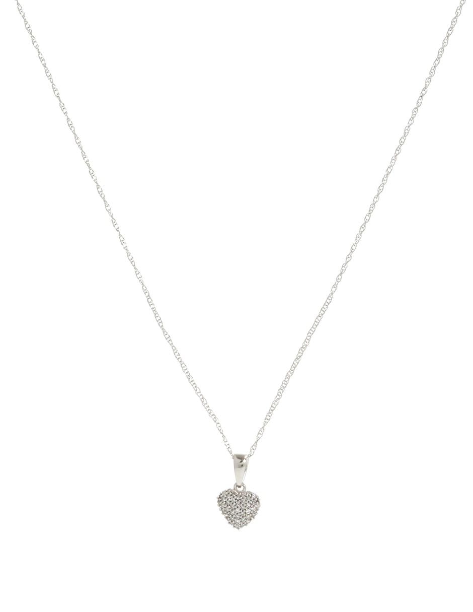 Collar de Corazón de oro blanco 14 K 2