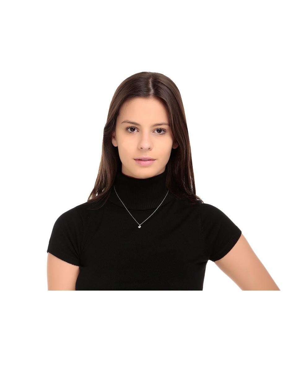 Collar de Corazón de oro blanco 14 K 6