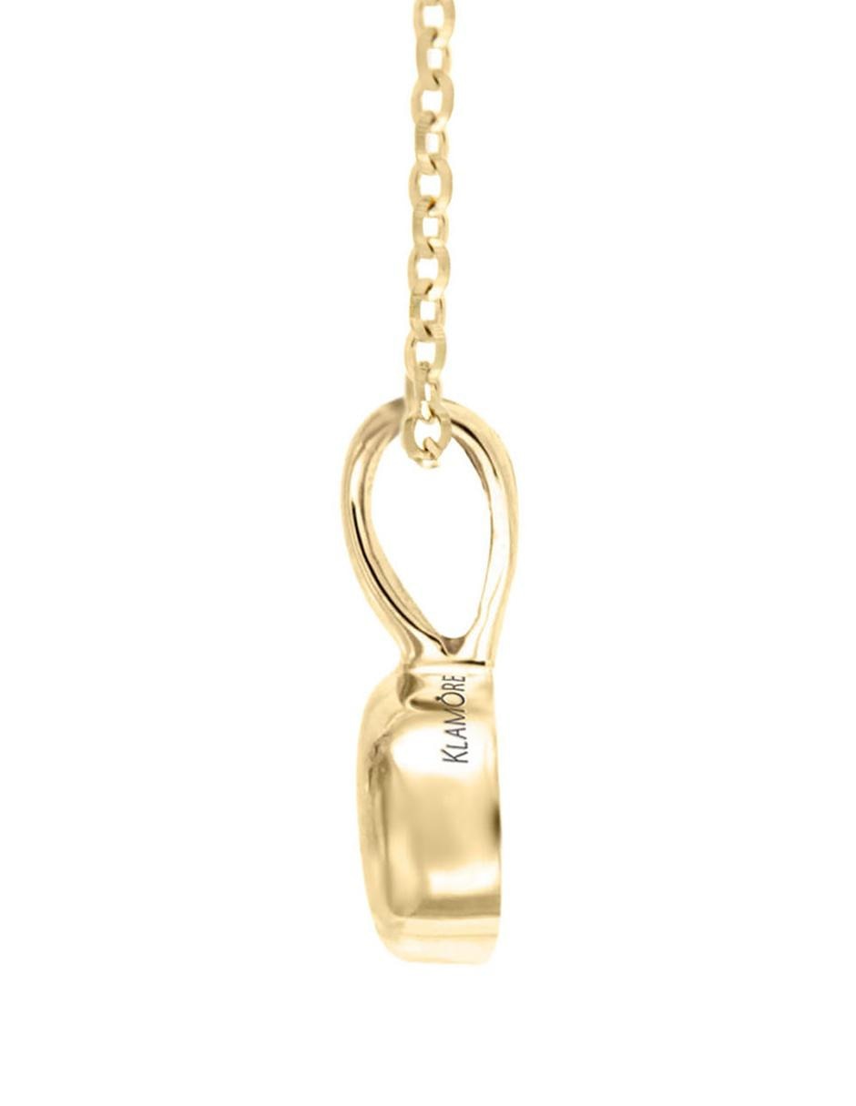 Dije circular de oro amarillo 14 K diamante 4
