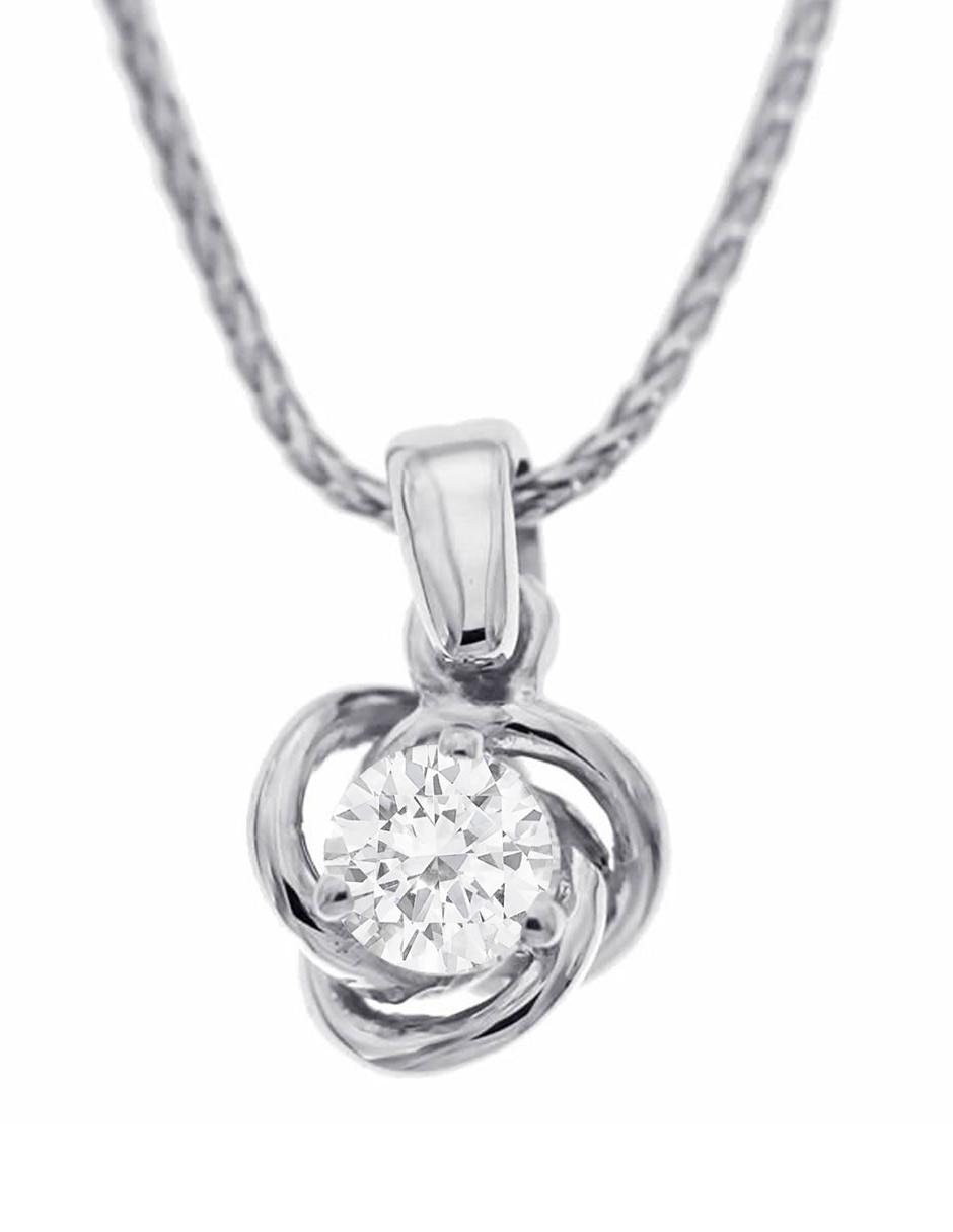 Dije de oro blanco 14 K diamante