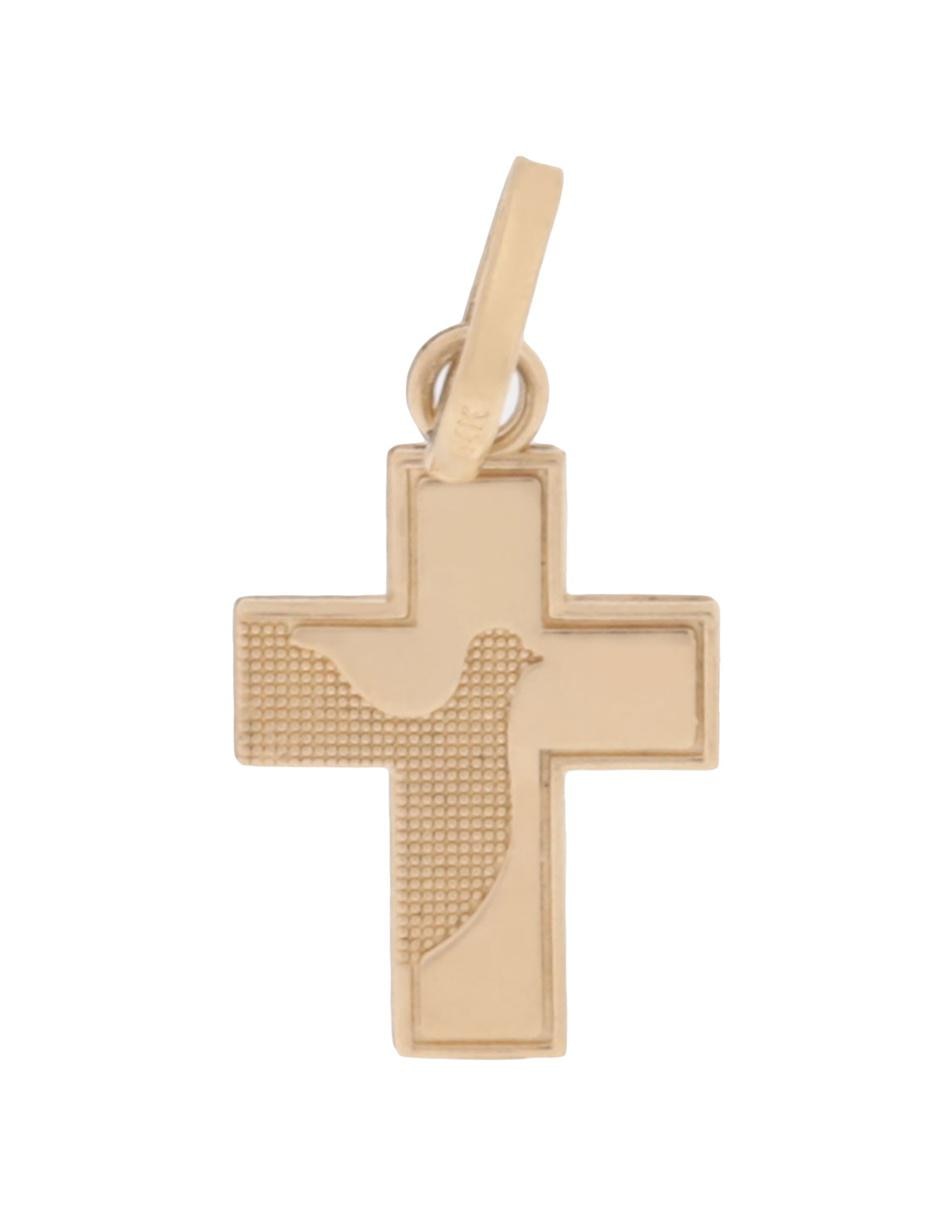 Dije de cruz de oro rosa 14 K