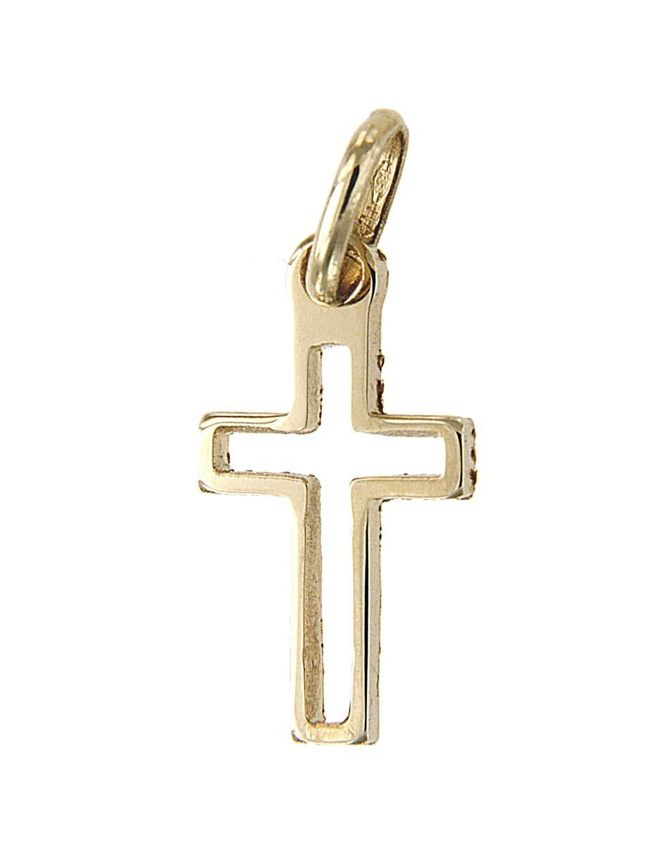 Dije de cruz de oro amarillo 14 K 2