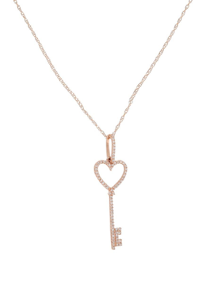 Collar Corazón de oro rosa 14 K 2
