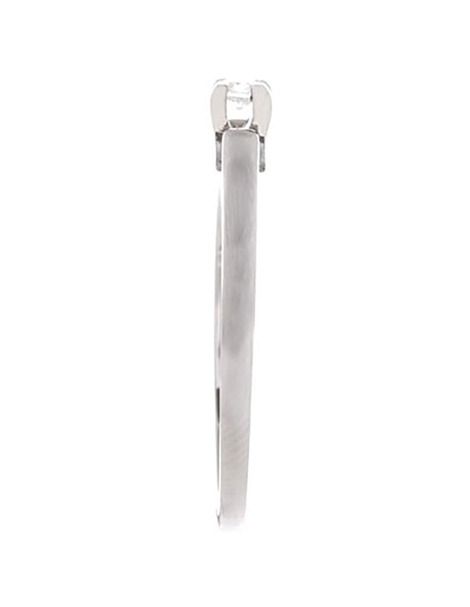 Anillo de compromiso de oro blanco 14 k diamante 4