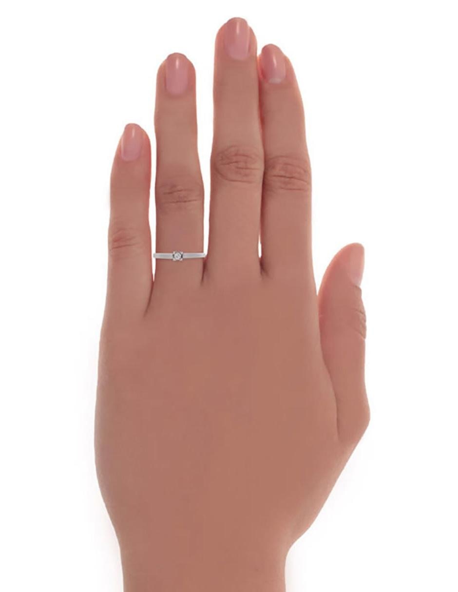 Anillo de compromiso de oro blanco 14 k diamante 5