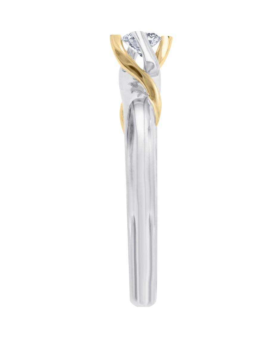 Solitario de oro blanco 14 k Enya diamante 17