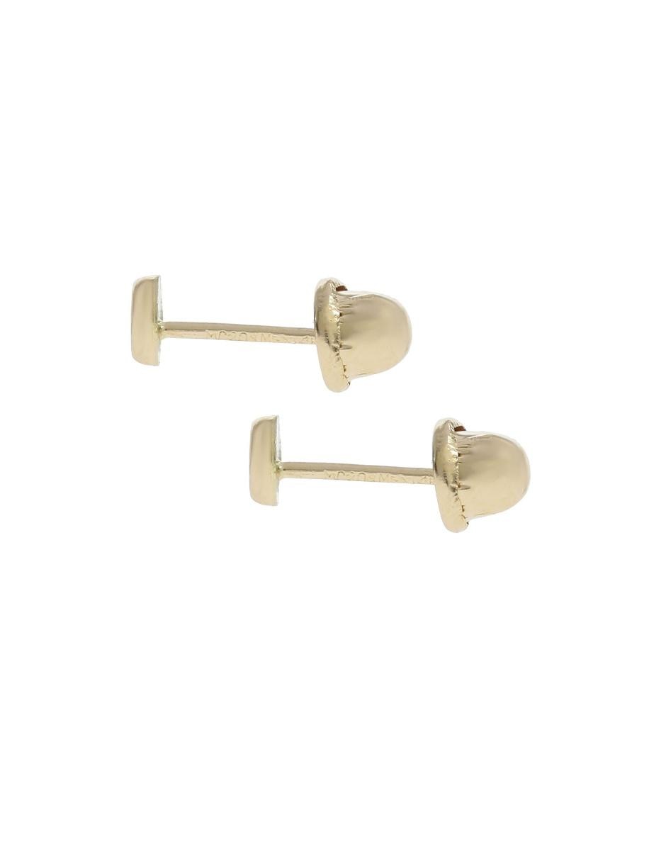 Broqueles de oro 14 K con acabado brillante imitación perla 4