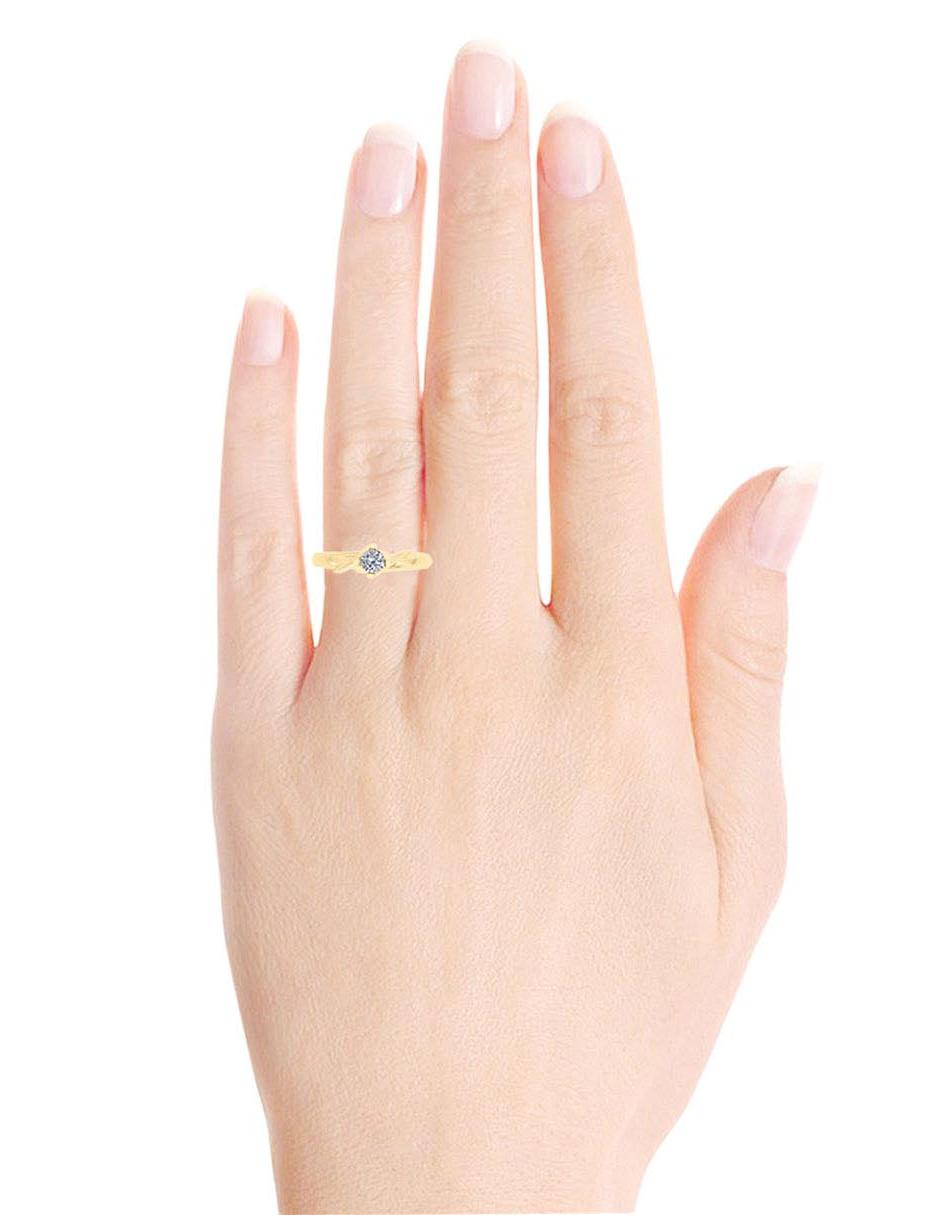 Solitario de oro 14 k Enya diamante 14