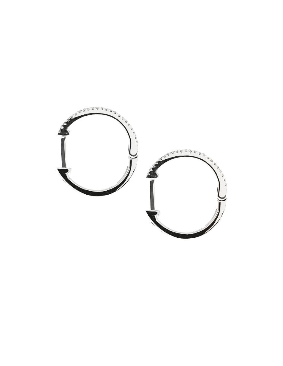 Aretes de oro blanco 14 K con acabado brillante diamante 2
