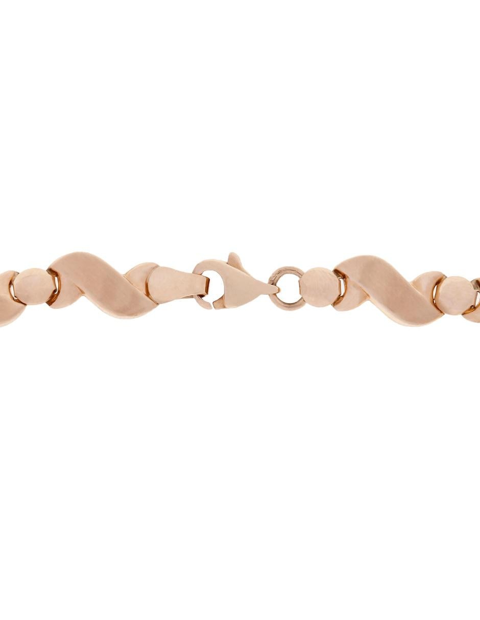 Pulsera de oro rosa 14 k con acabado esmaltado 2