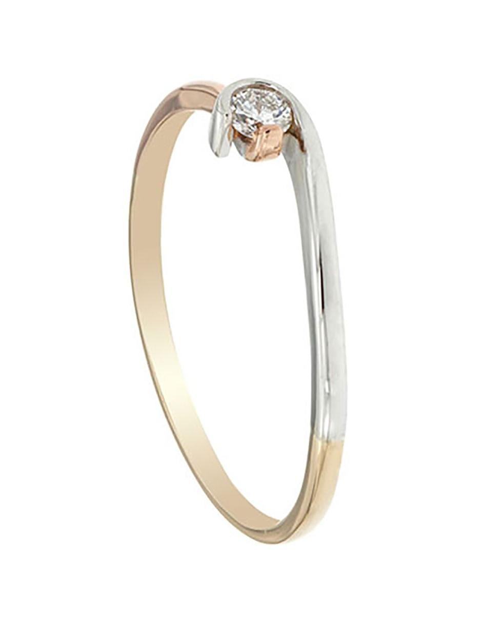 Anillo de compromiso de oro florentino 14 k diamante 4