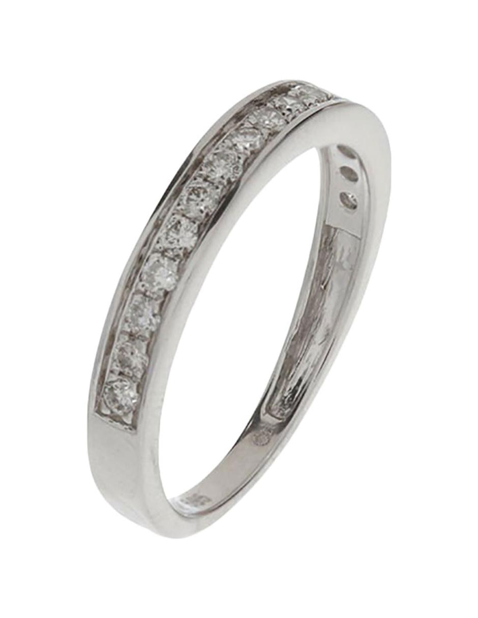 Churumbela de oro blanco 14 k diamante 6