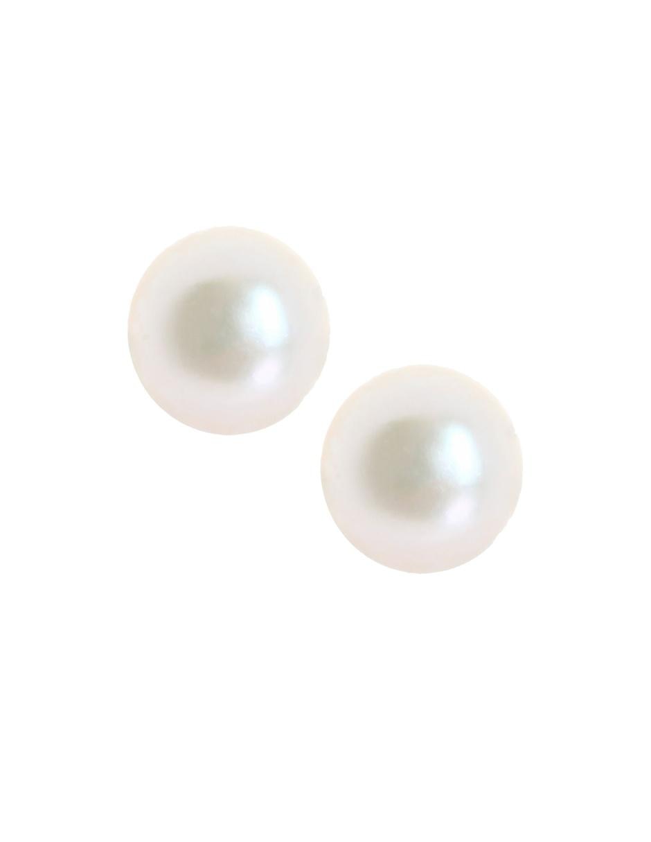 Broqueles de oro 14 K con acabado brillante perla