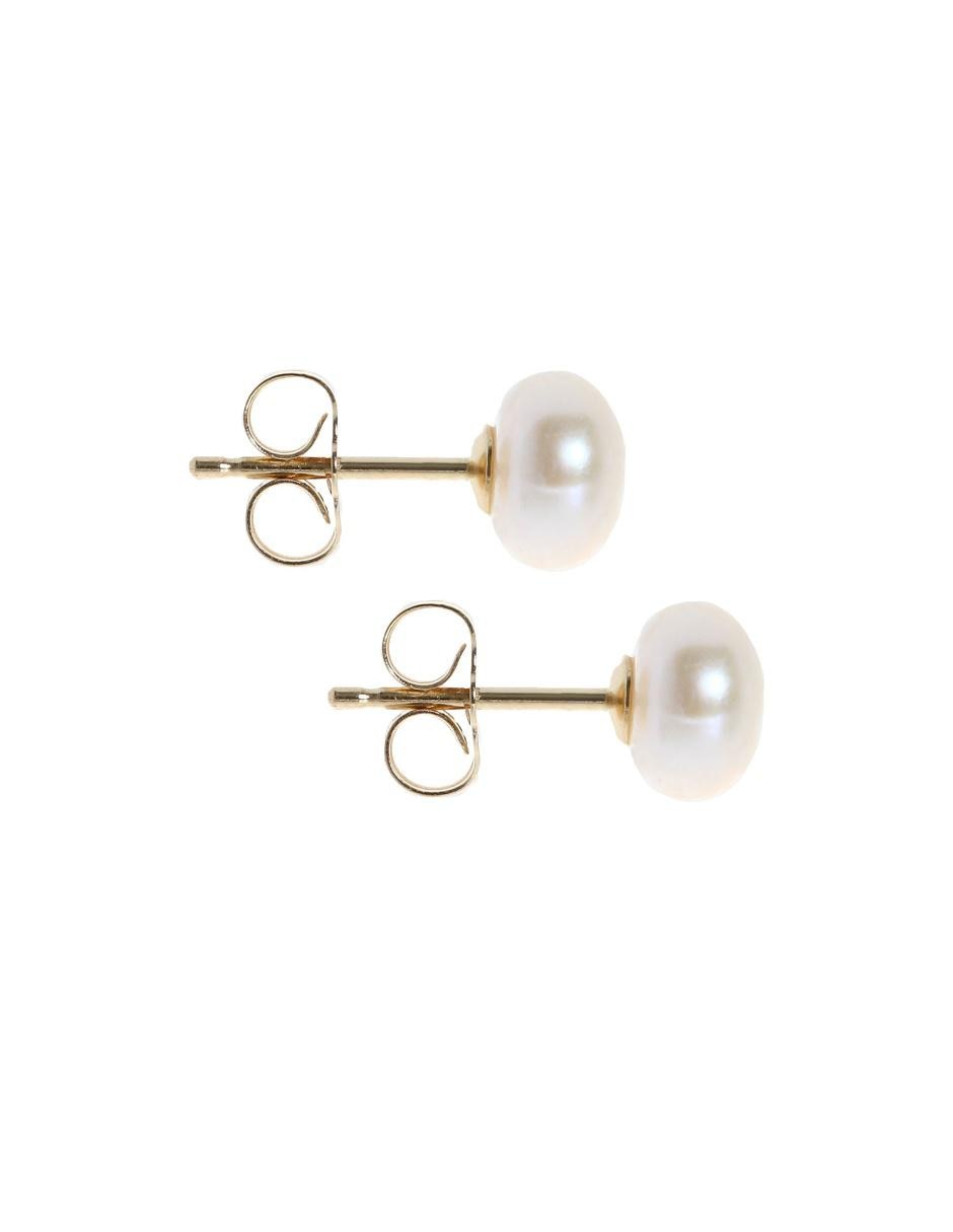 Broqueles de oro 14 K con acabado brillante perla 2